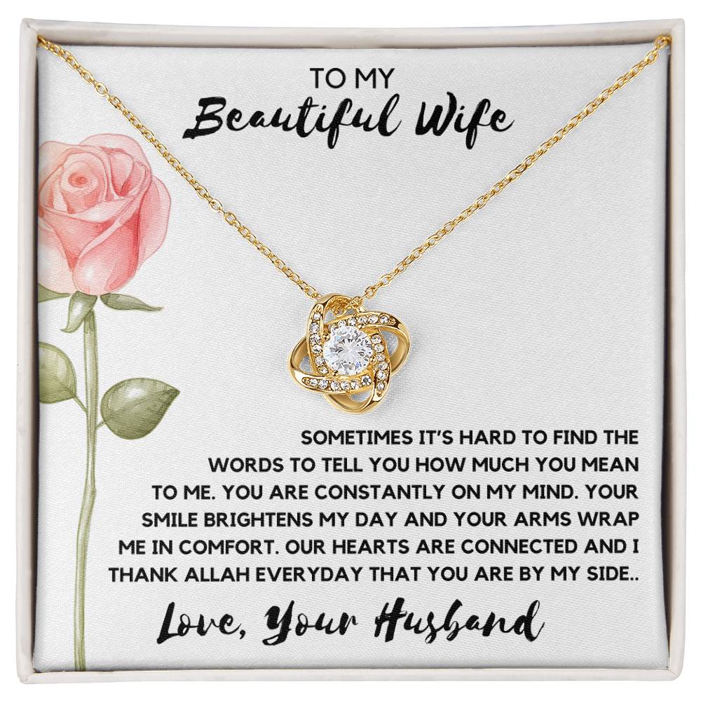 Thank Allah For You | Gift for Muslim Wife | Love Knot Necklace