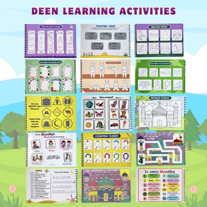 Little Muslim Deen, Hajj & Umrah Busy Books includes 10000+ Islamic Activity Worksheets for Free