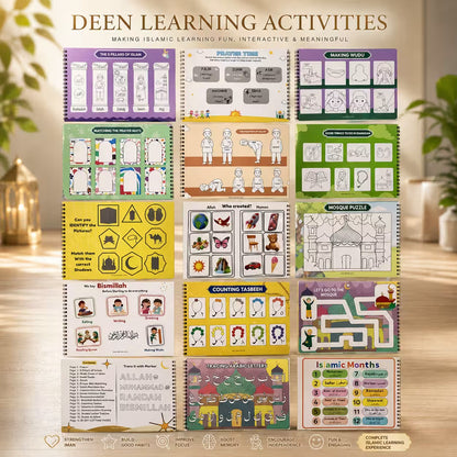 Little Muslim Deen, Hajj & Umrah Busy Books includes 10000+ Islamic Activity Worksheets for Free