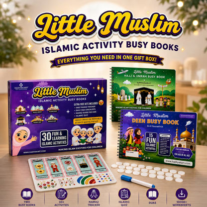 Little Muslim Deen, Hajj & Umrah Busy Books includes 10000+ Islamic Activity Worksheets for Free