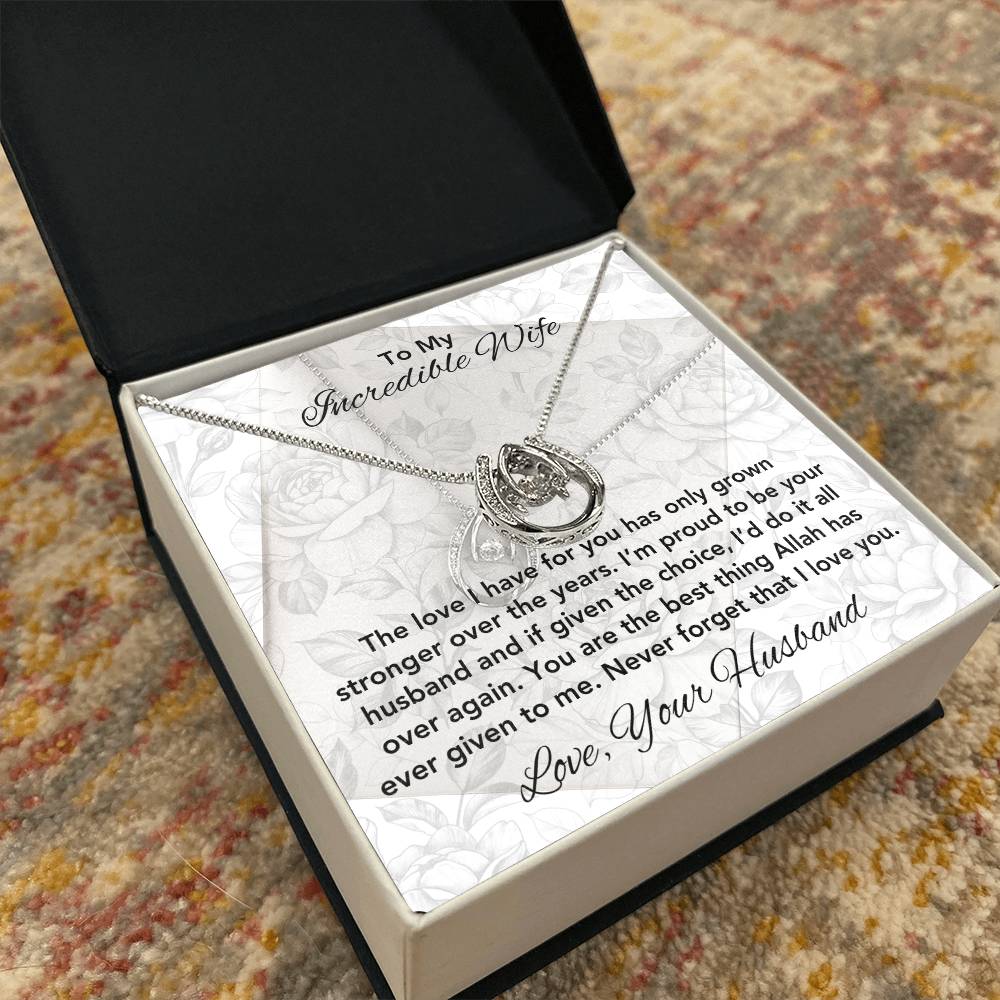 Love Has Grown Stronger | Gift for Muslim Wife | Lucky in Love Necklace