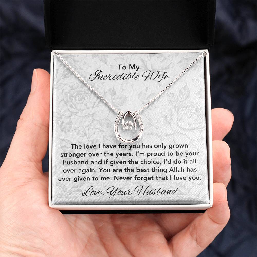 Love Has Grown Stronger | Gift for Muslim Wife | Lucky in Love Necklace