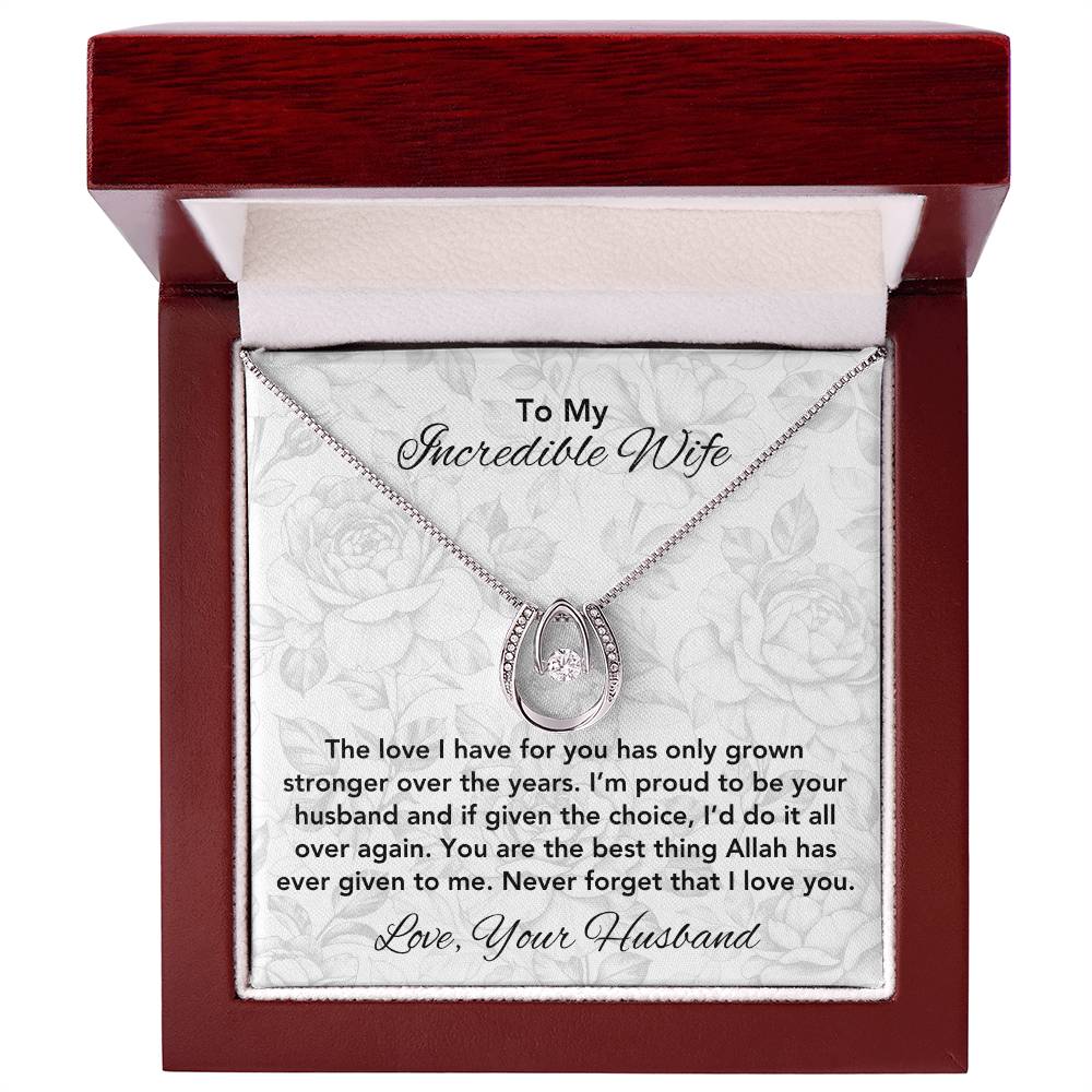 Love Has Grown Stronger | Gift for Muslim Wife | Lucky in Love Necklace