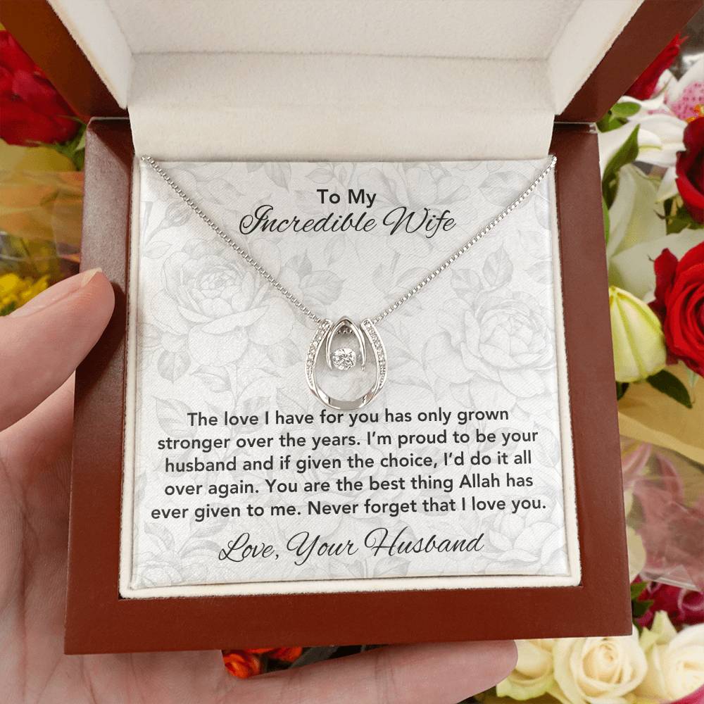 Love Has Grown Stronger | Gift for Muslim Wife | Lucky in Love Necklace