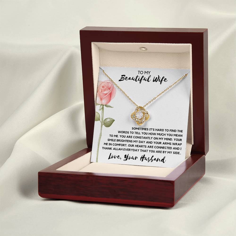 Thank Allah For You | Gift for Muslim Wife | Love Knot Necklace