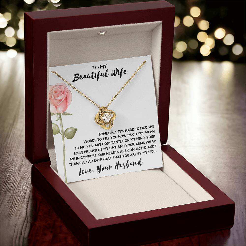 Thank Allah For You | Gift for Muslim Wife | Love Knot Necklace