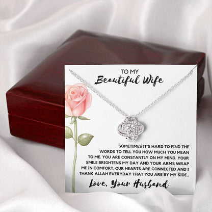 Thank Allah For You | Gift for Muslim Wife | Love Knot Necklace