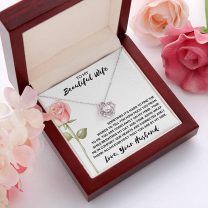 Thank Allah For You | Gift for Muslim Wife | Love Knot Necklace
