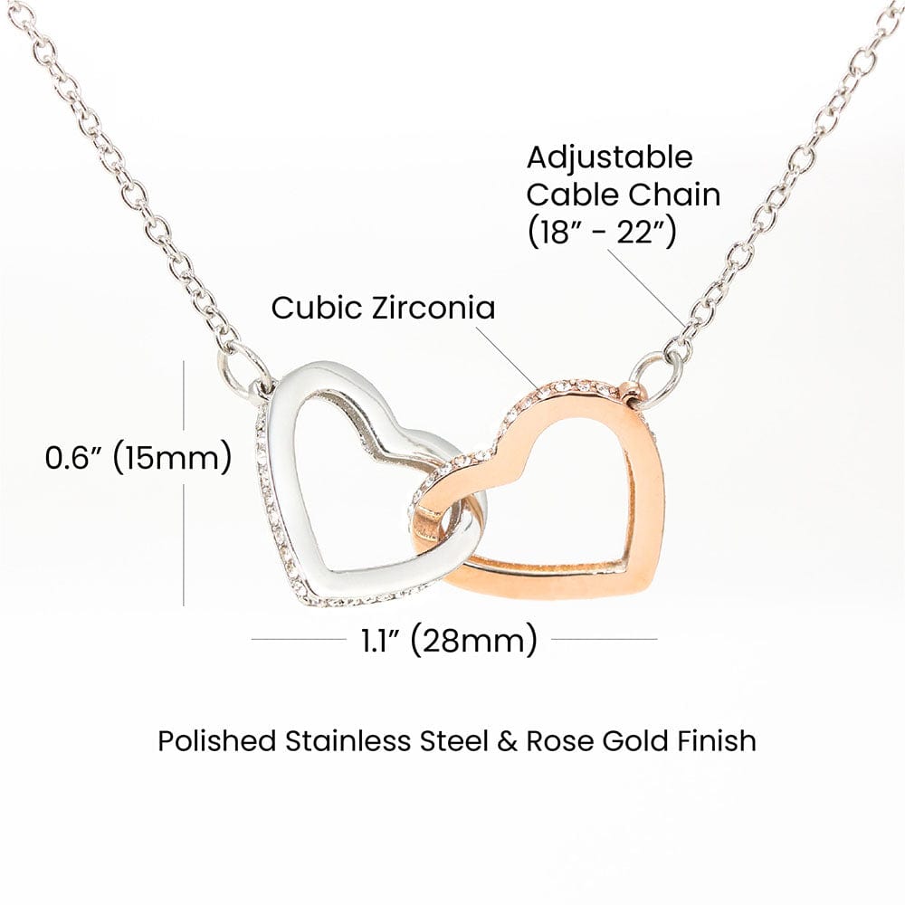Poem for My Bestie with Interlocking Hearts Necklace