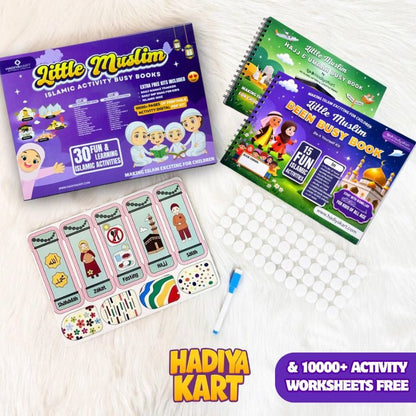 Little Muslim Deen, Hajj & Umrah Busy Books includes 10000+ Islamic Activity Worksheets for Free - HadiyaKart India