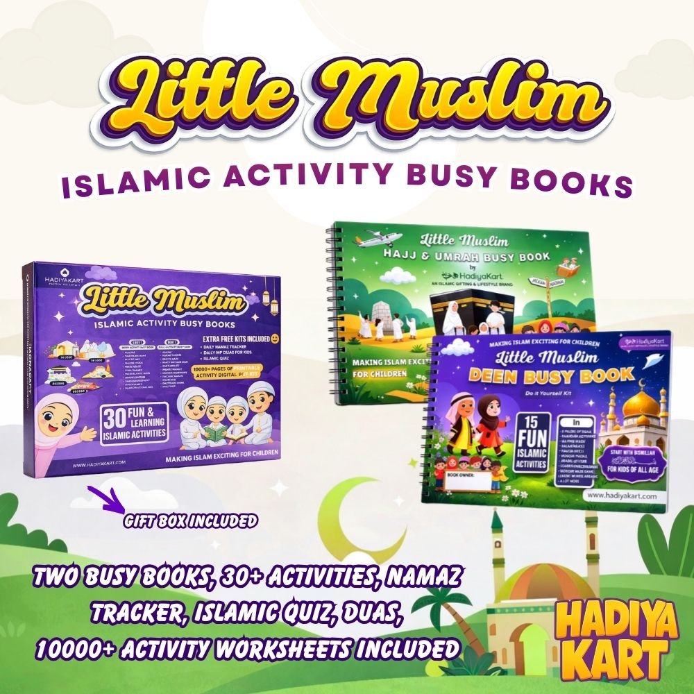 Little Muslim Deen, Hajj & Umrah Busy Books includes 10000+ Islamic Activity Worksheets for Free - HadiyaKart India